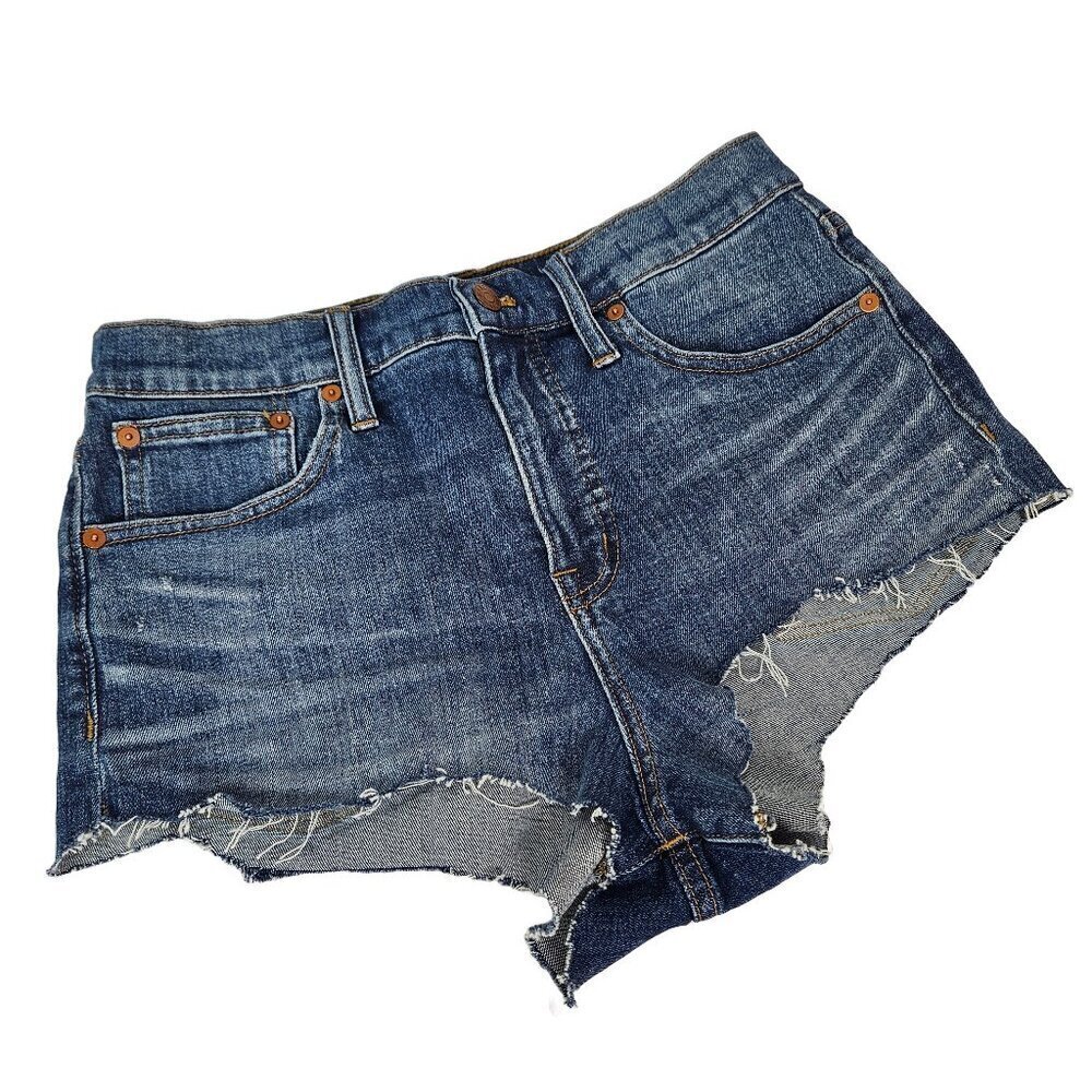 Madewell High-Rise Denim Short Glenoaks Wash Custom DIY Cutoffs 28